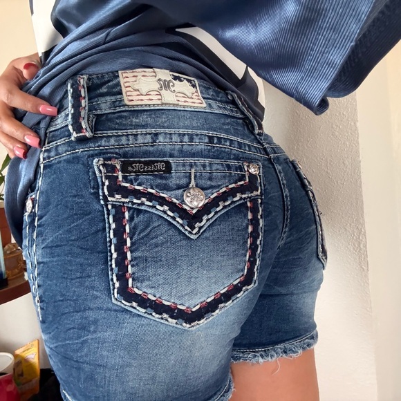 Miss Me Pants - Miss Me Jean Shorts, Size 25 Americana Themed